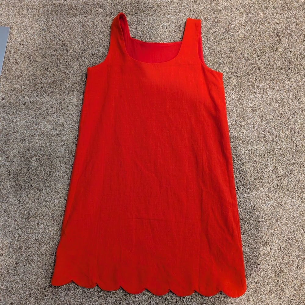 Kate Spade Vibrant Red Scalloped Tank Top